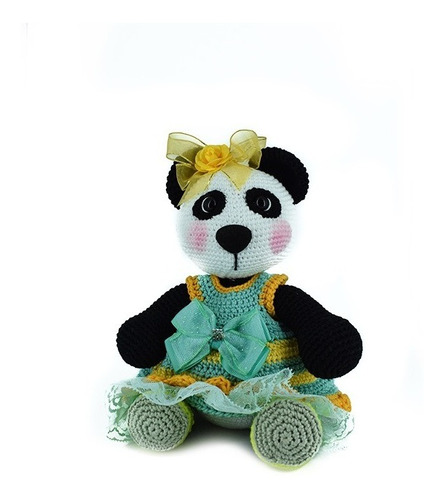 Panda Tejida Crochet Muñeca Amigurumi Hecha A Mano Nuevo