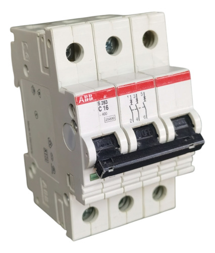Mini Interruptor Abb Din 3 Polos 16a 220/440vac S283c16 Blanco (Usado)