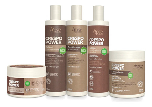 Kit Tratamento Completo Vegano Crespo Power Apse Cosmétics