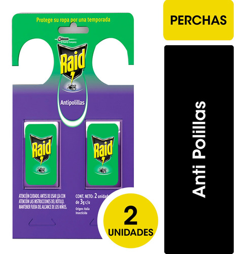 Raid Mata Polillas Percha Gel 2un