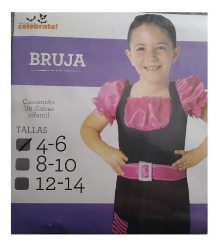 Disfraz Halloween -  Bruja Coqueta Talla 4 - 6