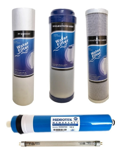 Kit Membranas Filtro Osmosis Inversa 100 Galones + Tubo Uv 