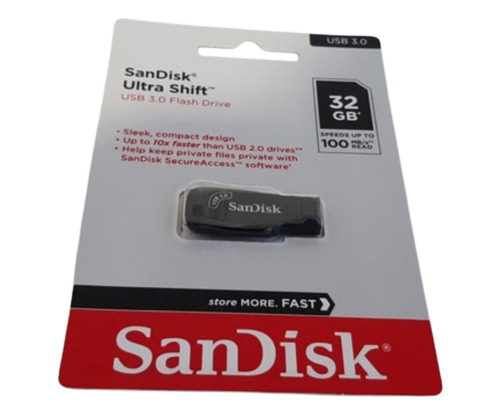 Pendrive Sandisk Ultra Shift 32gb Usb 3.0 Compact 100mb/s