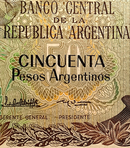 Billete Antiguo Argentina $a 50 Pesos Argentinos 1983-1985 (Usado)