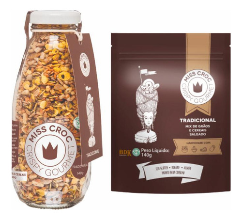 Kit 2 Granolas Crispy Trad. Miss Croc: Garrafa E SachĂȘ