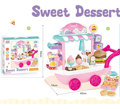 Set Juguetes Para Niños Con Carrito Helados Y Caramelo