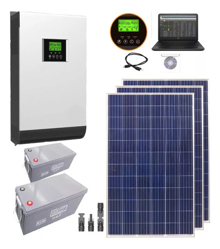 Kit Solar Hibrido 3200wh X Dia 3kw / 6kw 220v H1 Cta