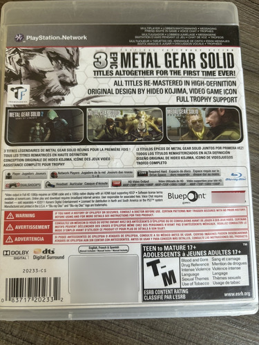 Metal Gear Solid Hd Collection Ps3 Leia Descrição (Usado)