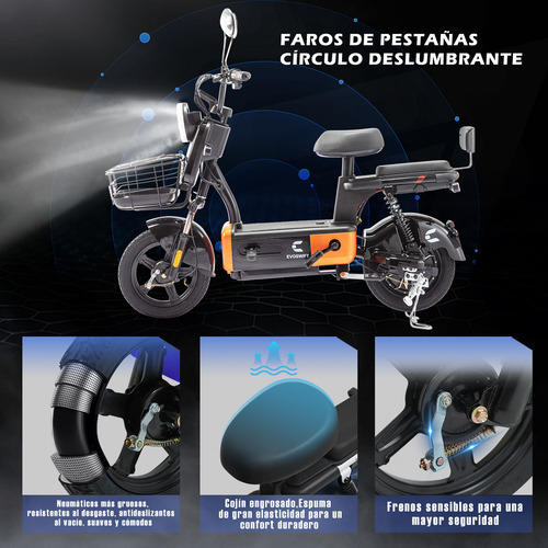 Bicicleta Eléctrica Evoswift E600 Color Naranja 48v