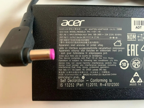 Cargador Acer Nitro 5 Adp-135kb Pa-1131-05 An515-51-79gn