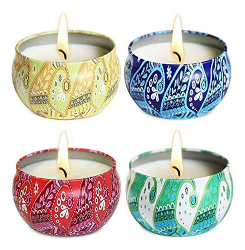 Kit De 4 Velas Aromáticas Grandes Olor Lavanda