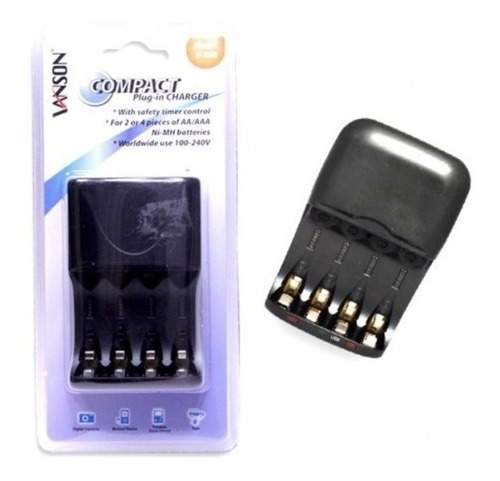 Cargador De Pilas Baterias Recargables Aa Y Aaa Compact