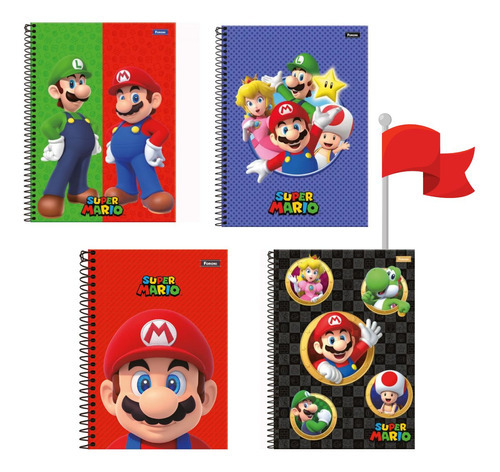 Caderno Super Mario 200fls Nintendo Foroni