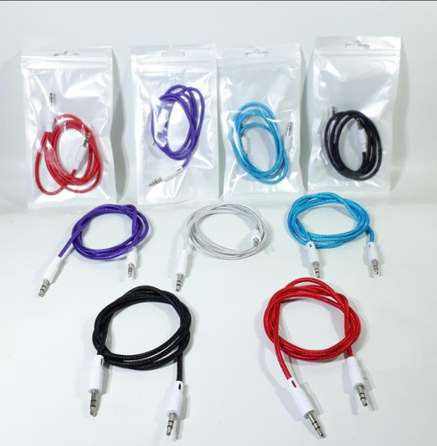 Cable Auxiliar Premium Mallado X10 Unidades Colores Surtidos