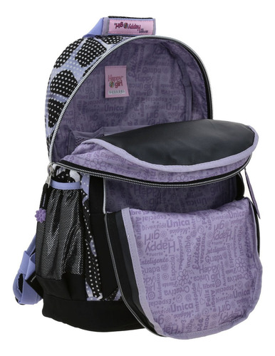Mochila Happy Girl Quiz Primaria Backpack Hg70568-3 Color Negro Diseño De La Tela Flores