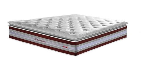 Conjunto Casal Pillow Top Molas Pocket Select Cama Inbox Cor Vermelho