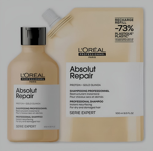 L'oréal Absolut Repair Shampoo 300ml + Refill 500ml