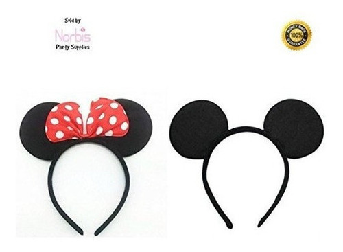 Norbis Party Supplies Mickey Minnie Mouse Orejas Diademas Ju