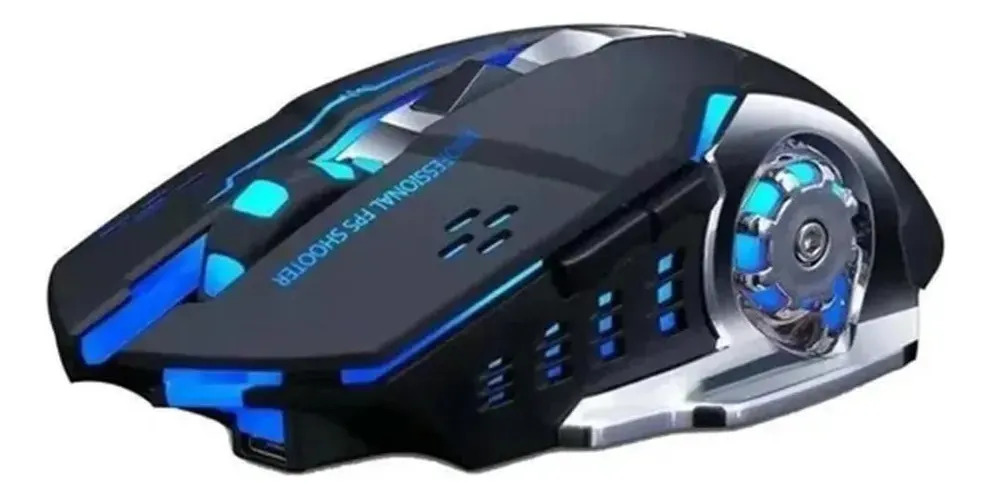 Mouse Gamer Sem Fio Rgb Recarregável Q13 Conforto
