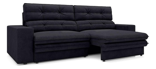 Sofa 5 Lugares Retratil E Reclinavel Pegasus 2,50m Cor Preto