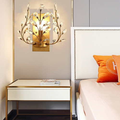 Moderna Lámpara Pared Cristal Led Lámpara Oro Porche