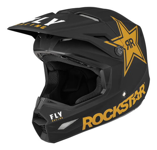 Fly Racing Kinetic Rockstar Casco Para Adultos, Color Negro/