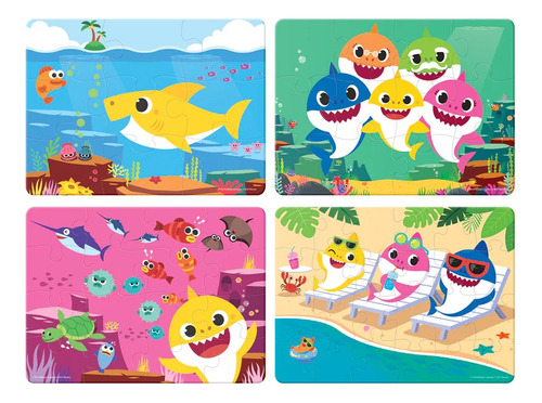 Rompecabezas 4 En 1 Baby Shark 61 Piezas Novelty
