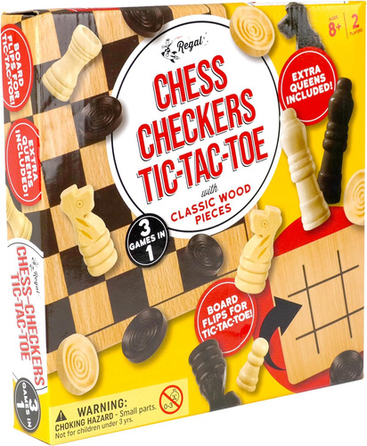 Regal Games - Tabla De Madera Reversible Para Ajedrez, Da...