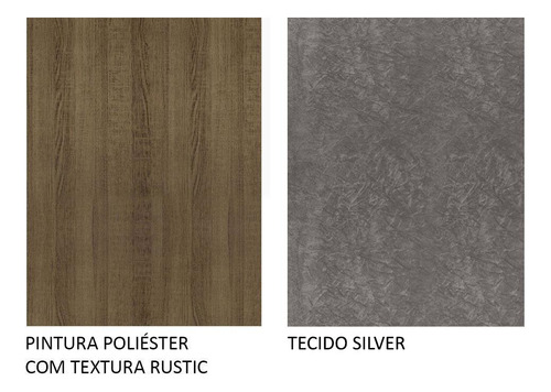 Sala De Jantar Mesa Tampo Vidro 4 Cadeiras Ivy Madesa Rs Cor Rustic/Silver