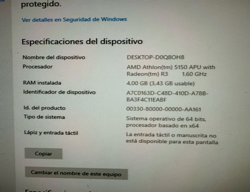 Mother Asus Am1m-a. Athlon 5150 Y 4 Gb De Ram Negro (Usado)