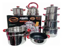 Comprar Juego De Ollas Valeska 15 Pcs Acero Quirúrgico Con T\u002Fvidrio