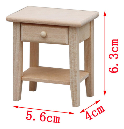 2 X 1/12 Dollhouse Night Stands Con Cajón Dollhouse Mesitas
