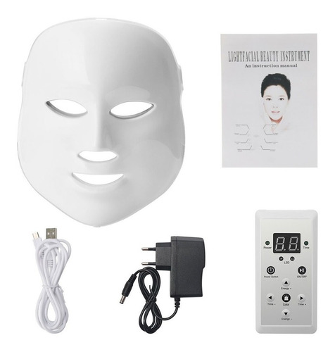 Imagen 1 de 10 de Mascara Fototerapia Facial Tratatamiento 7 Colores 192 Led