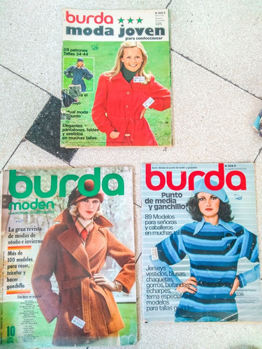 3 Revistas Burda Models Y Moda Joven 70s