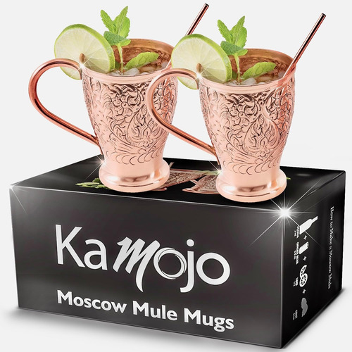 Juego De 2 Tazas Moscow Mule - Diseño Único En Relieve...