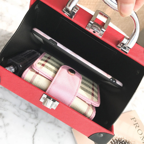 Bolso Cruzado Con Forma Radio Para Mujer, Con Cierre De Clip