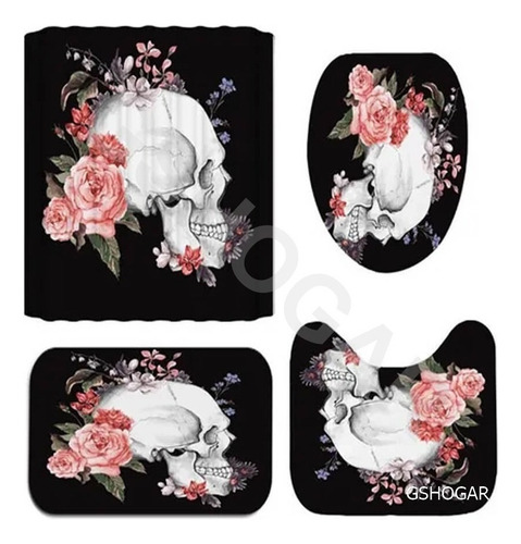 Para Juegos De Baño Calavera Cortina De Ducha Impermeable