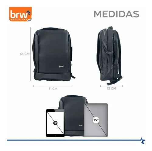 Mochila Urbana Viaje Portanotebook Organizador Interno Brw