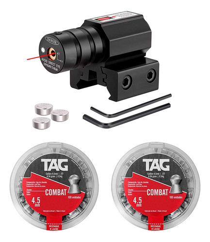 Mira Laser Pistolas Co2 Gamo Pt85 Pr776 + 2cx Chumbinho 4.5