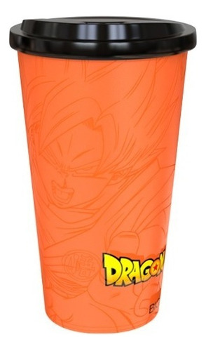 Vaso Dragon Ball Tapa Pico Café Color Multicolor