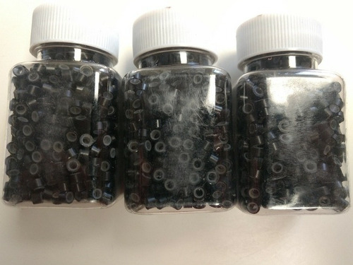 Imagen 2 de 2 de Micro Ring Con Silicona (3 Frascos X 1000 Unidades) Negros