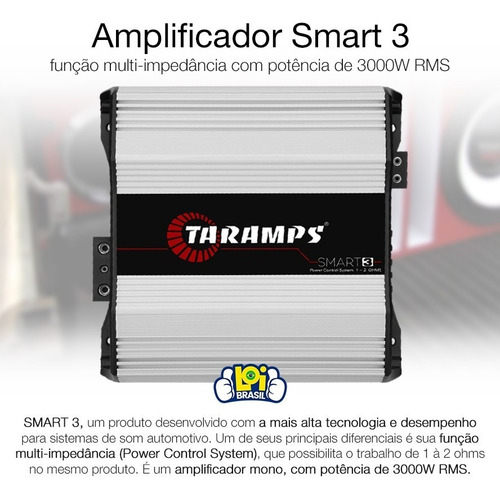 Imagem 6 de 10 de Modulo Taramps Class D Smart 3000w Rms 1 Canal 2 Ohms Loi