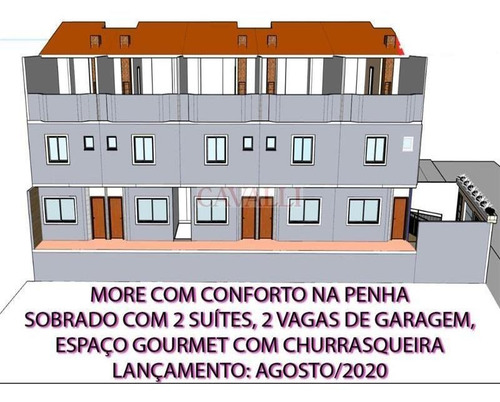 Imagem 3 de 25 de Lindos Sobrados Novos Em Condomínio Fechado Na Penha - 4605