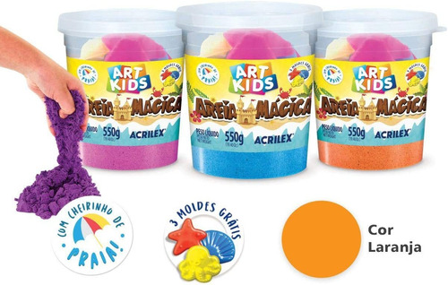 Brinquedo Areia Magica Laranja Art Kids 550g Acrilex 05950