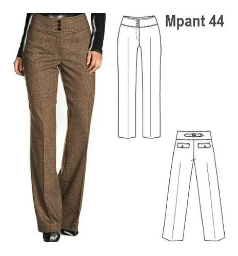 ( Moldes De Ropa)  Pantalon Clasico Mujer 0944