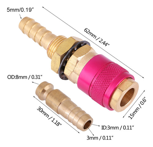 Adaptador Conector Manguera Antorcha Soldador Mig Tig M8