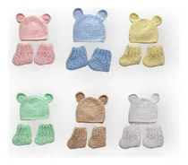Comprar 6 Conjuntos Gorro Y Escarpines Tejidos A Crochet Mayoristas 