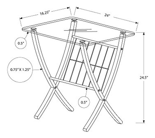 Mesa De Revista De Madera Curvada De Monarch Specialties Con