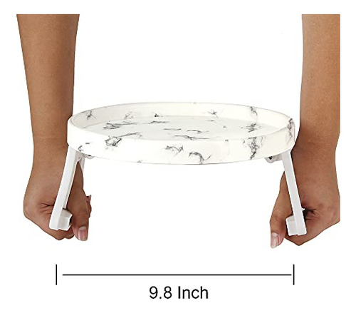 Mesa Con Clip Para Brazo De Sofá Con Estampado De Mármol, Me