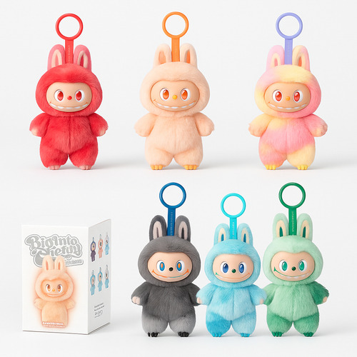 Labubu Boneco De Pelucia Estilo Pop Mart Chaveiro + 4 Cards